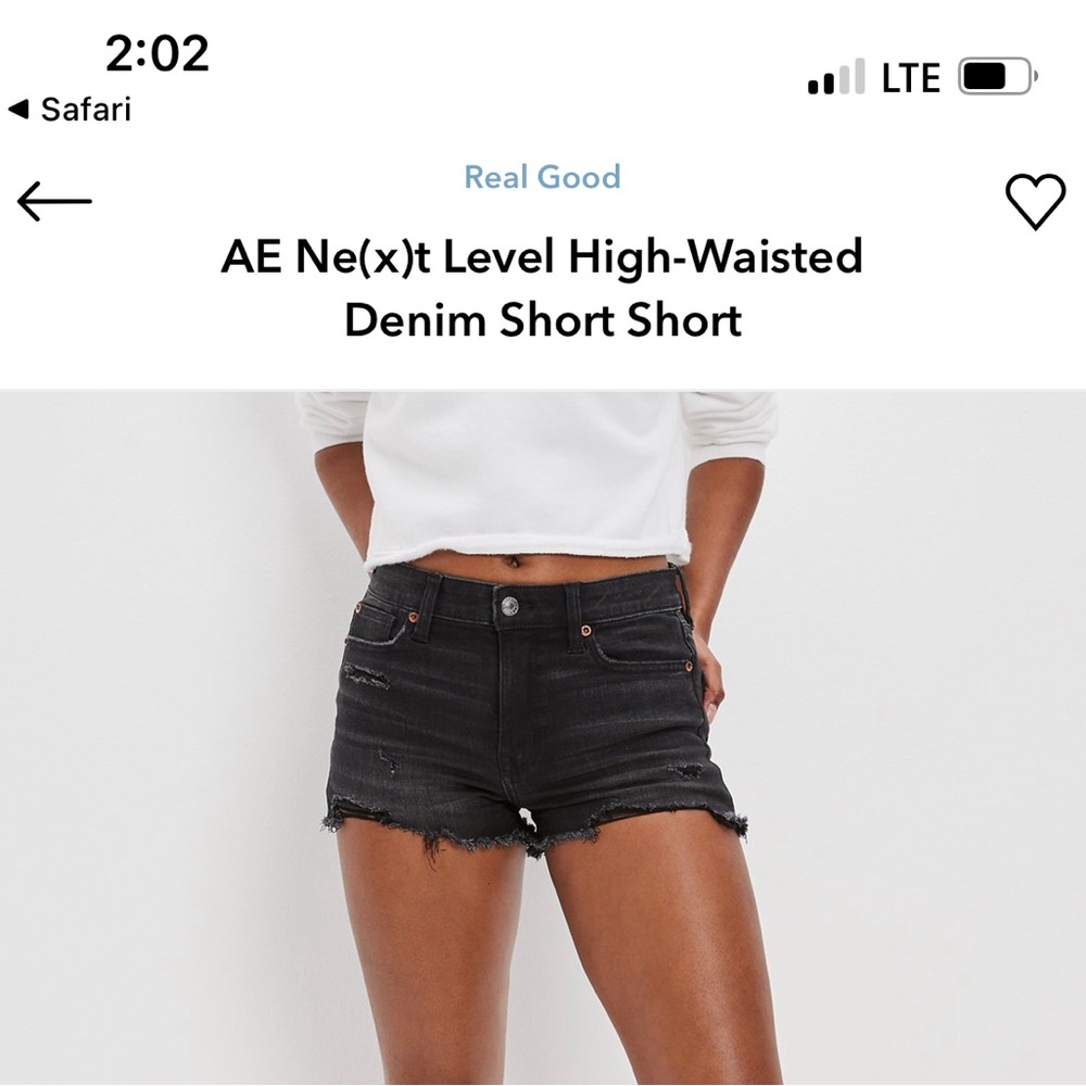 American Eagle Hi-Rise Shortie Jean Shorts
